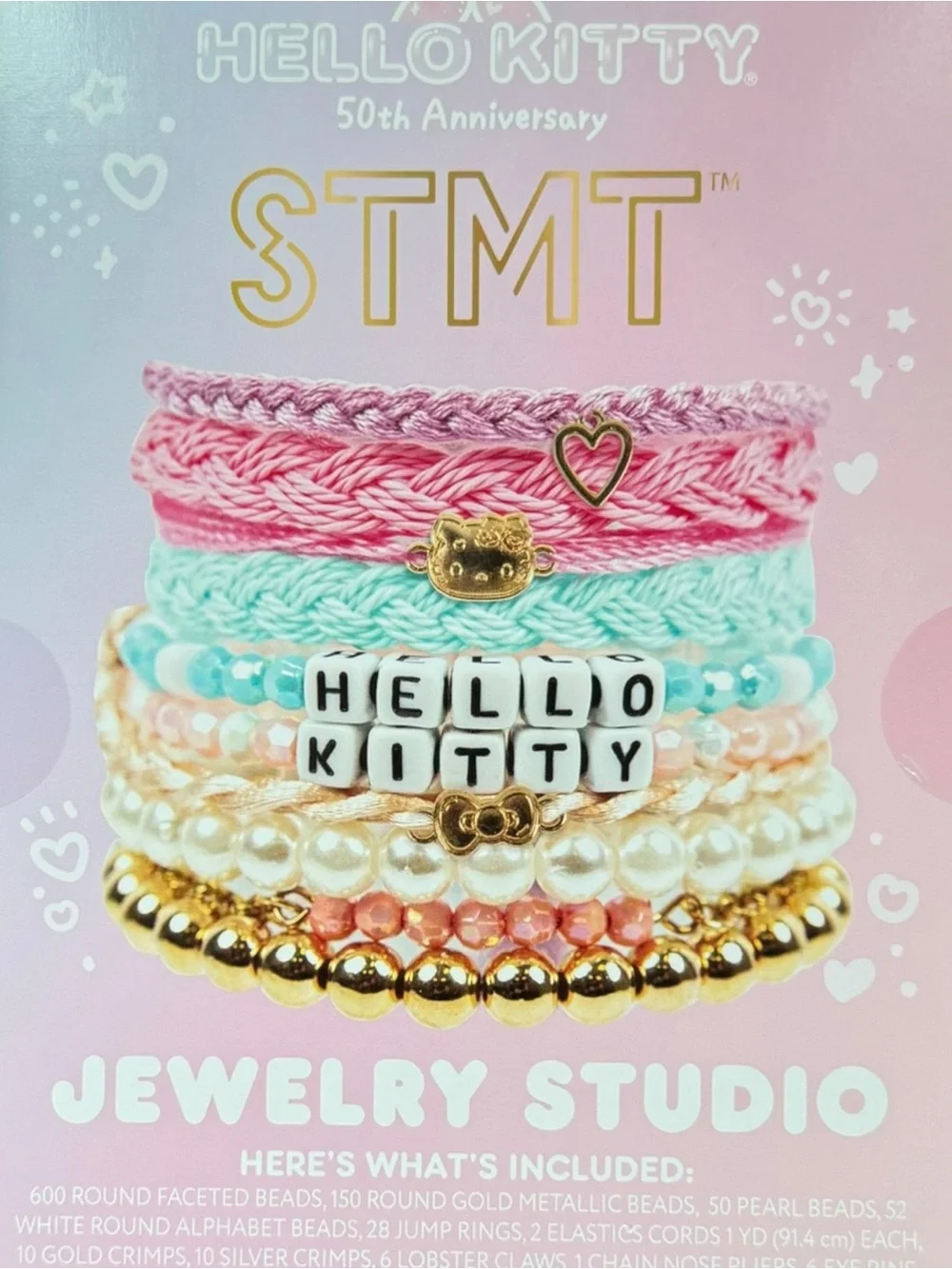 STMT Hello Kitty 50th Anniversary Jewelry Studio Bracelet Kit New